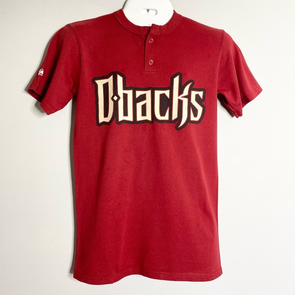 MAJESTIC MLB Arizona Diamondbacks Short Sleeve Henley Tee T-Shirt - Picture 1 of 3